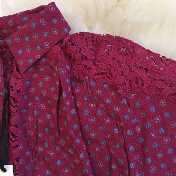 Kut From The Kloth Lace Trim Print Blouse - Picture 5 of 7